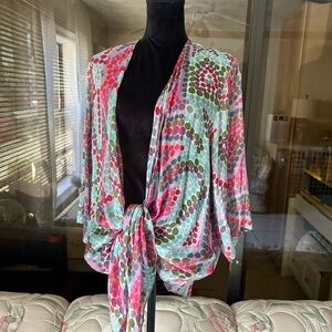 Colorful Polka Dot silk Women's Tunic Top